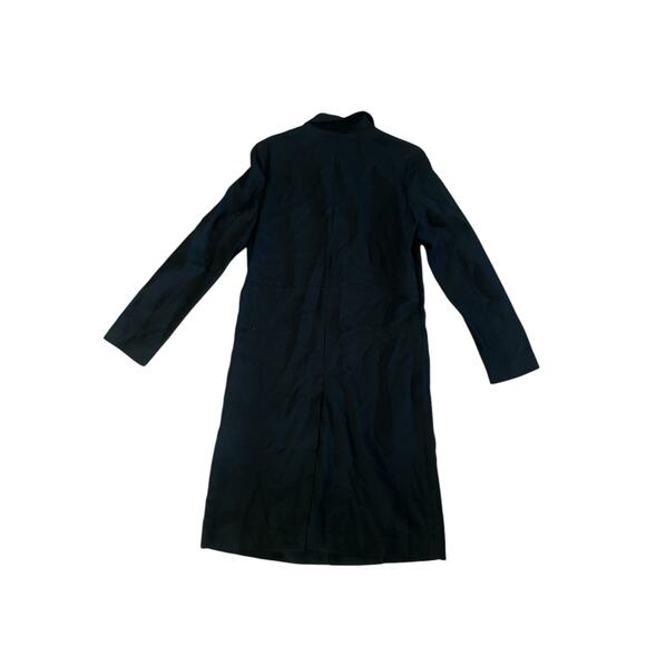 Women XXS Aritzia Babaton Black Milestone Trench Button Jacket Coat Long Lyocell - Picture 3 of 5
